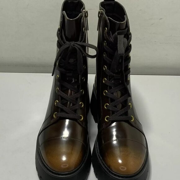NEW MICHAEL KORS Womens Blake Bootie Size 7M Lace-Up Combat Side-Zip Round Toe - Picture 3 of 7